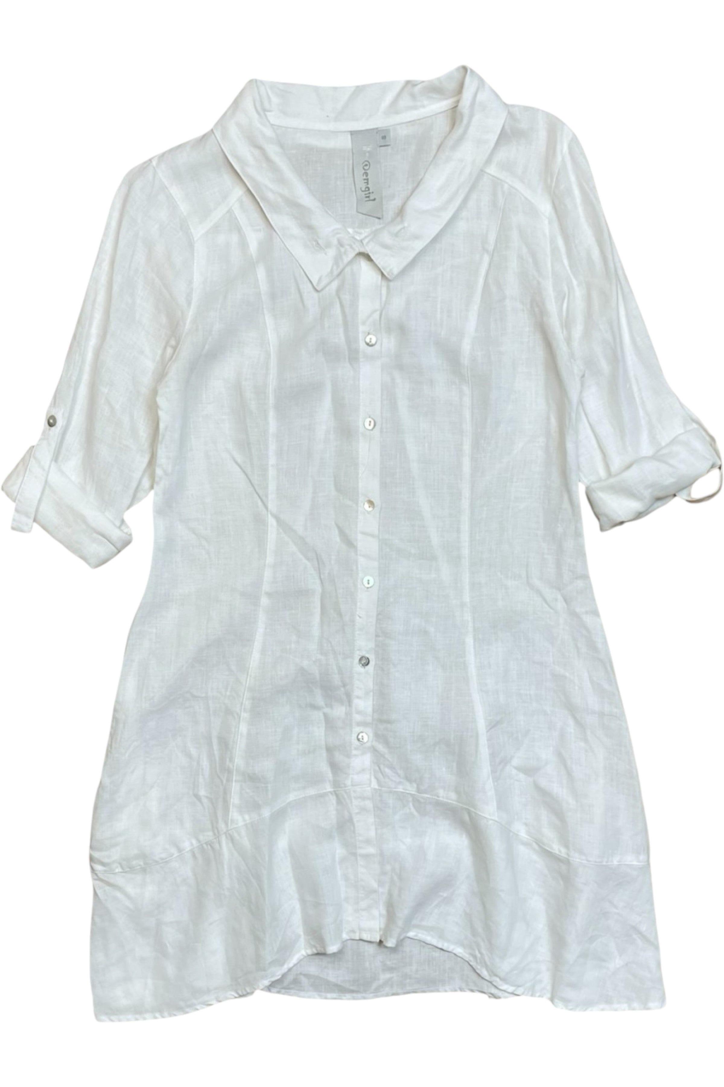 Demgirl - Button Up Linen Midi Dress