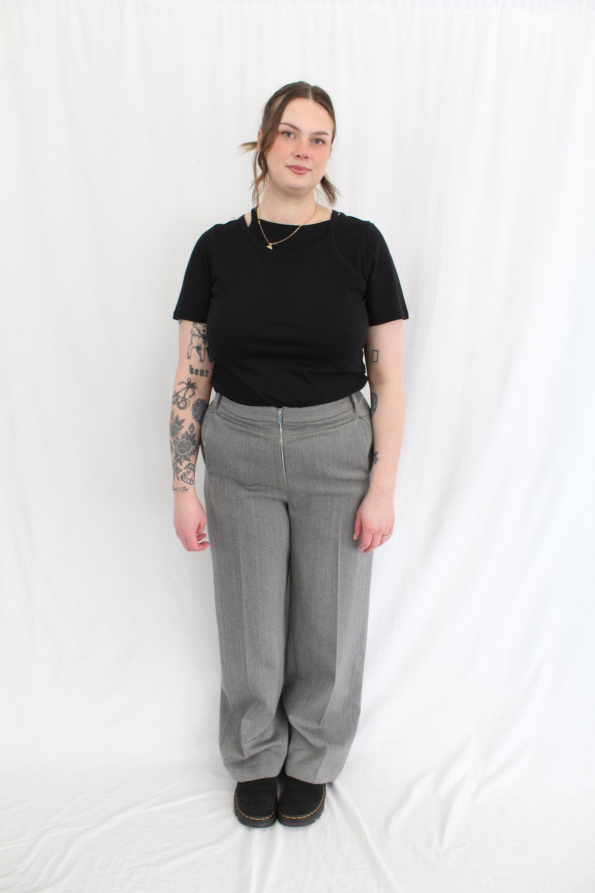 Tibi - Structured Wool Zip Front Trouser