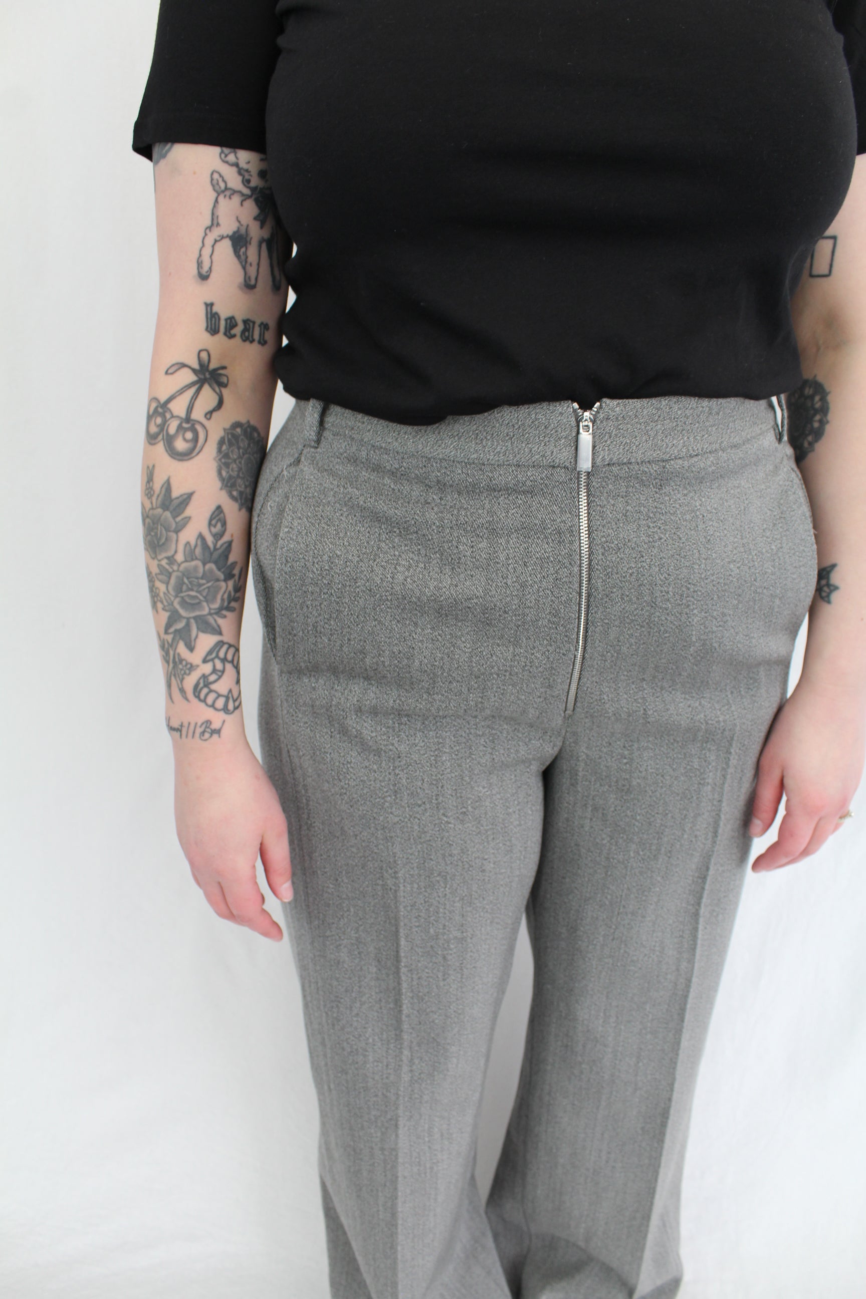 Tibi - Structured Wool Zip Front Trouser