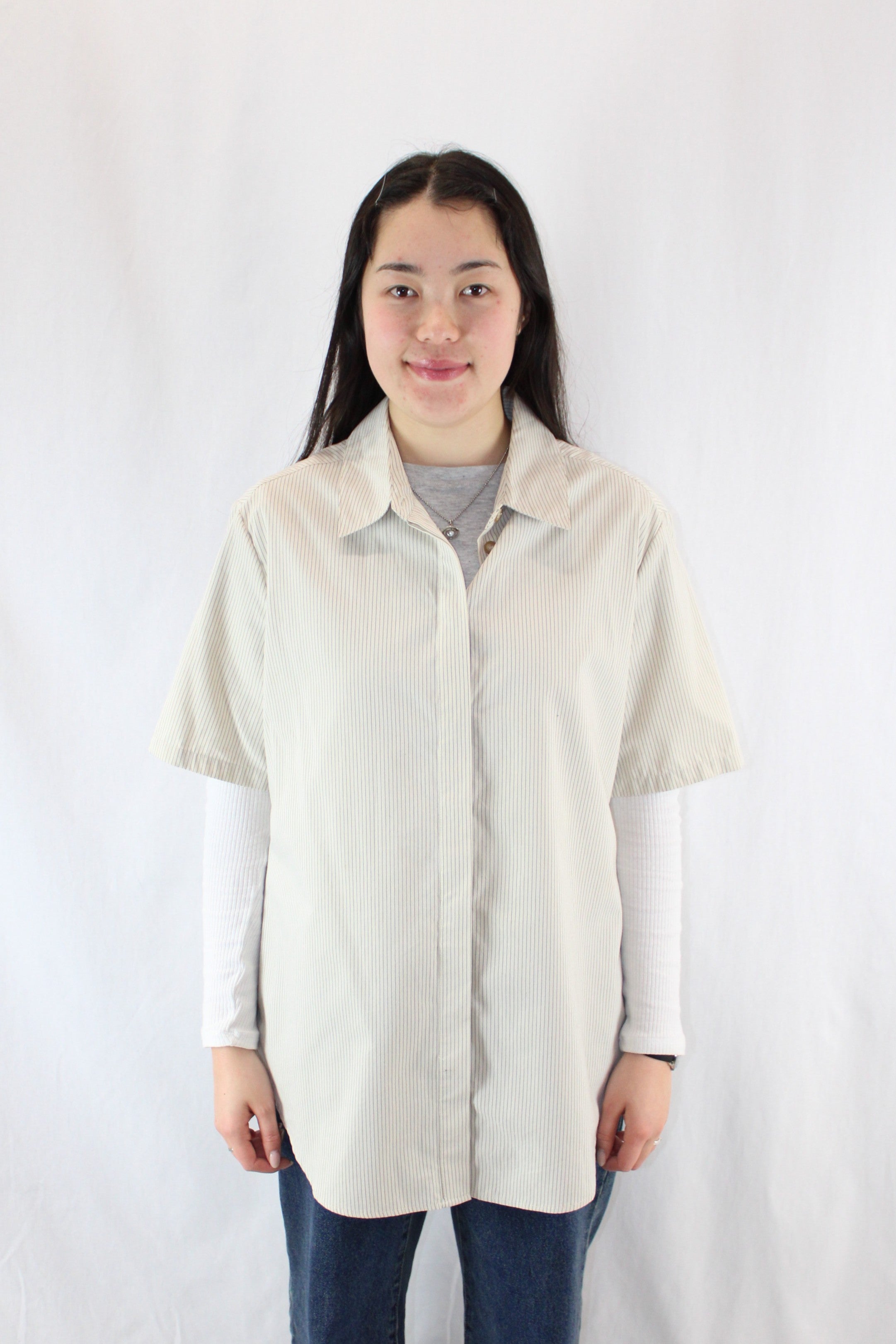 Dear Dylan - Pinstripe Short-Sleeve Shirt