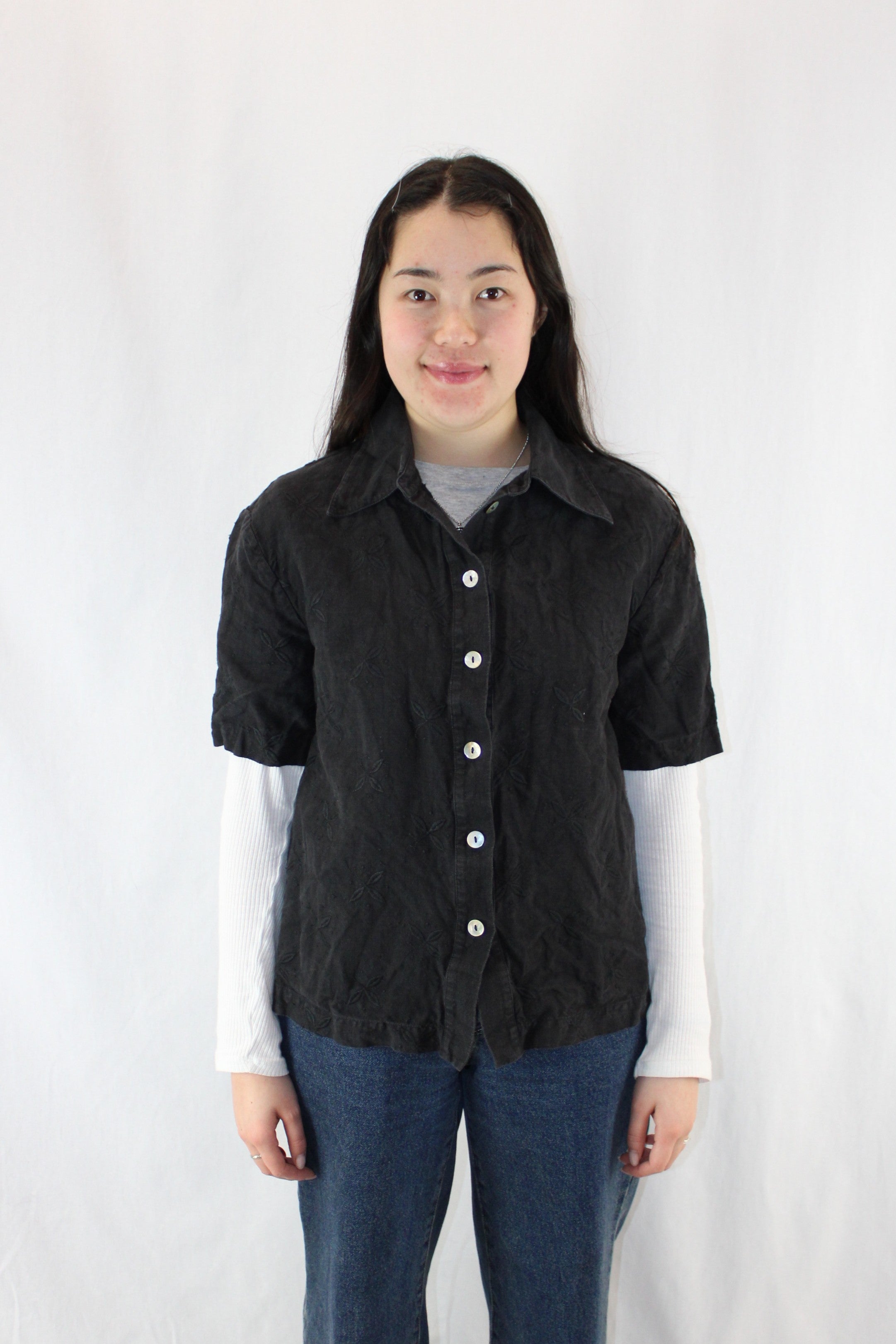Marle - Embroidered Linen Short-Sleeve Shirt