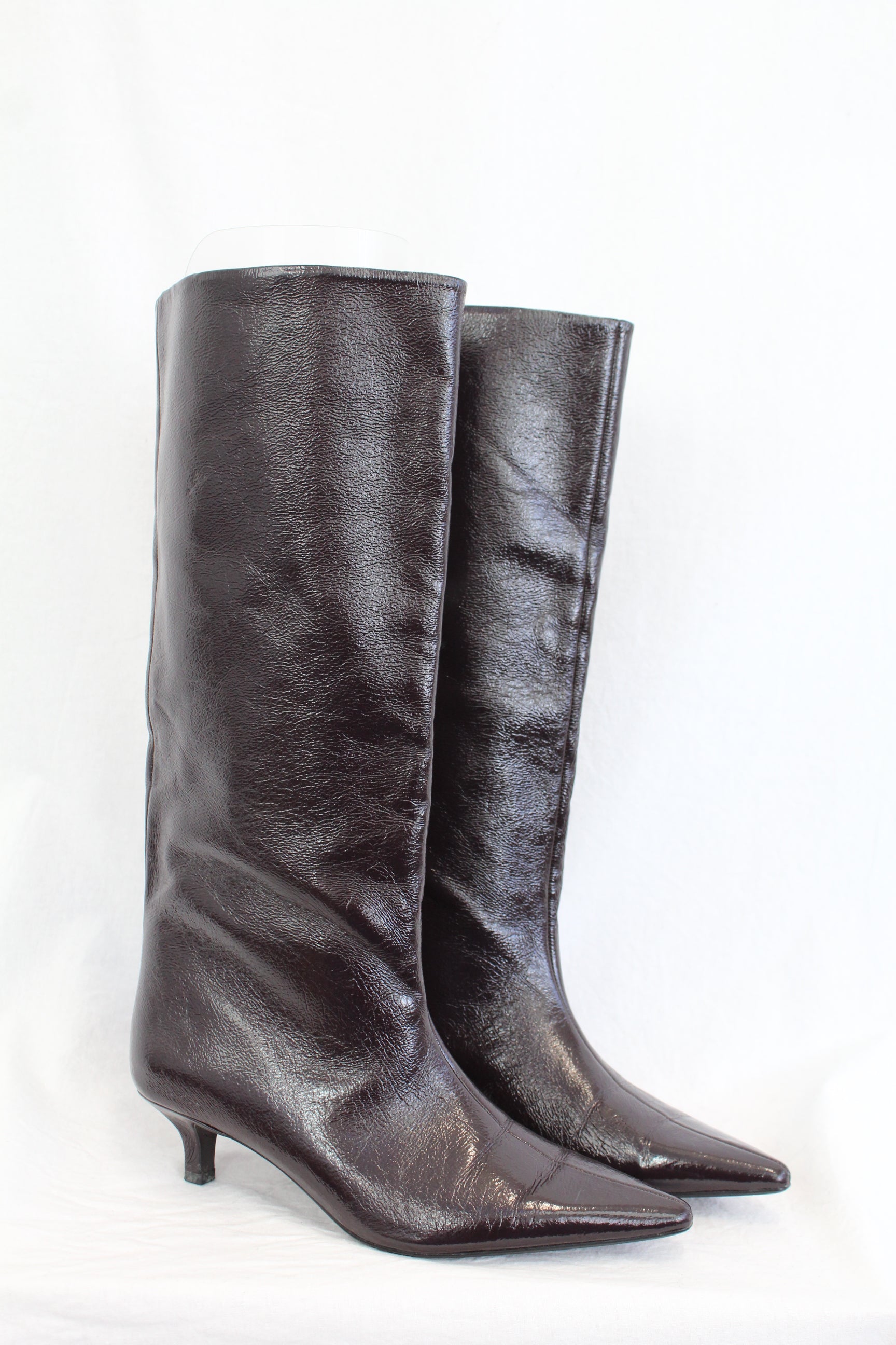 Zara - Patent Knee-Hi Boots