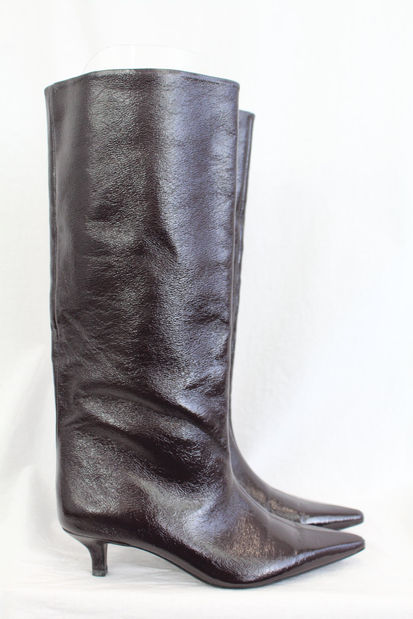 Zara - Patent Knee-Hi Boots