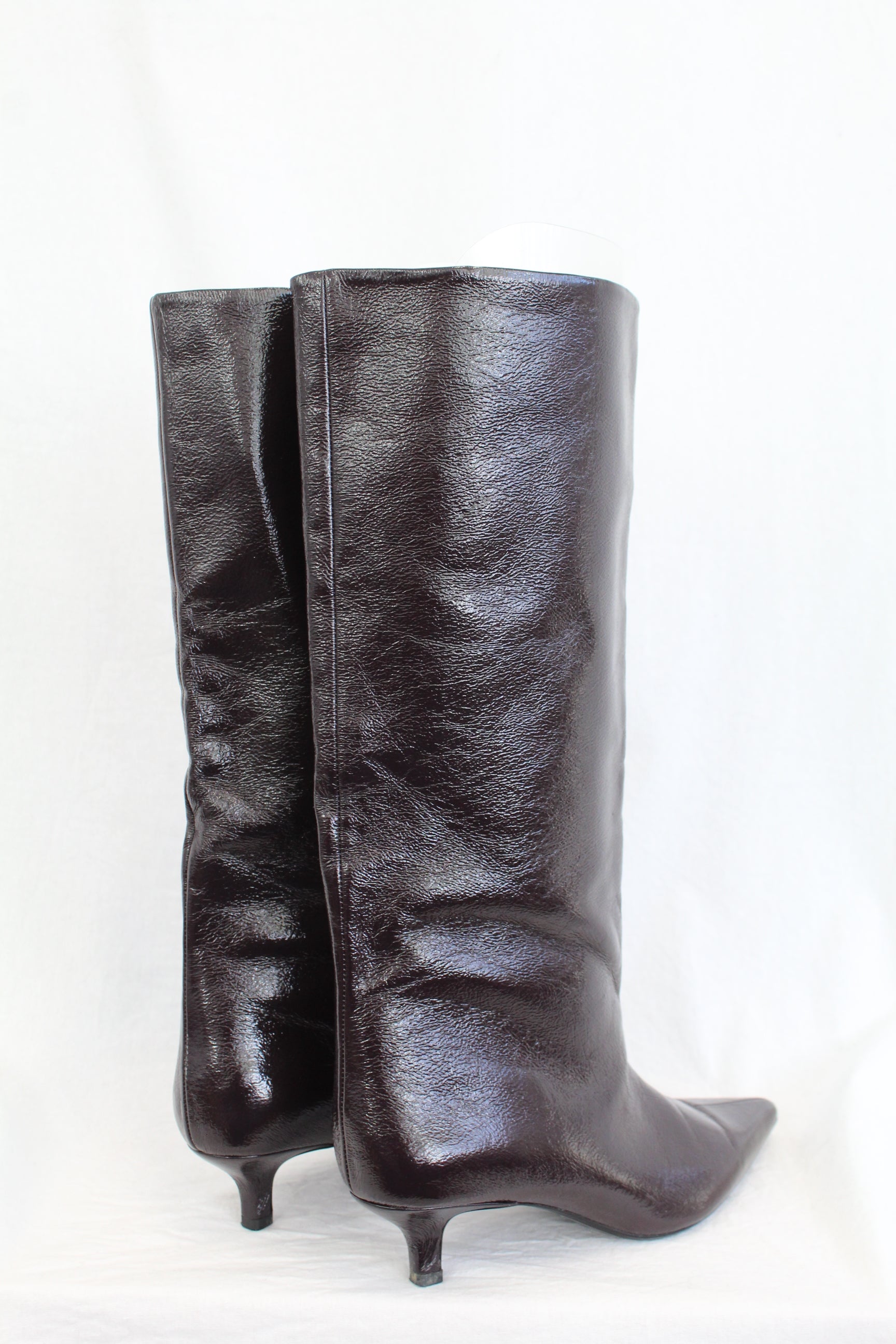 Zara - Patent Knee-Hi Boots