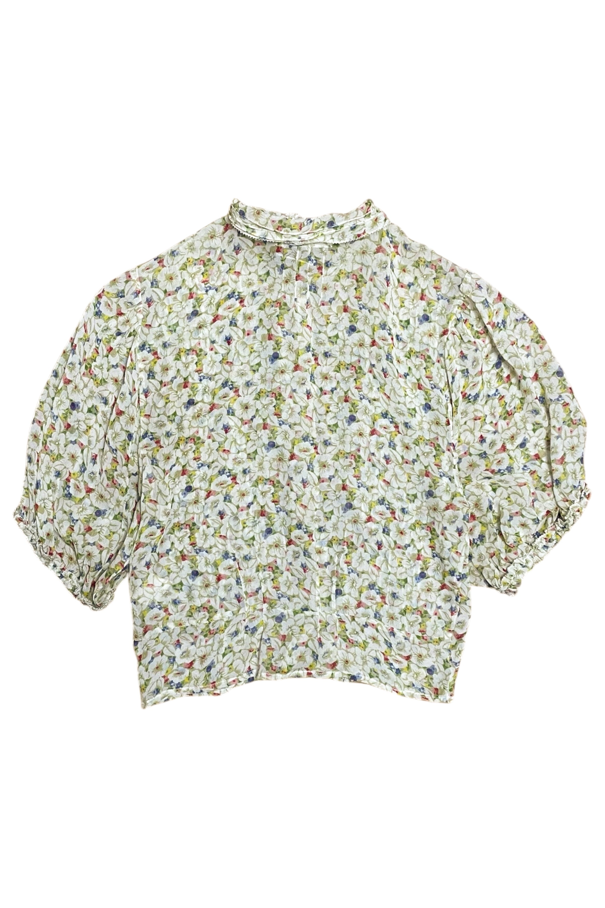 Semi-Sheer Floral Blouse