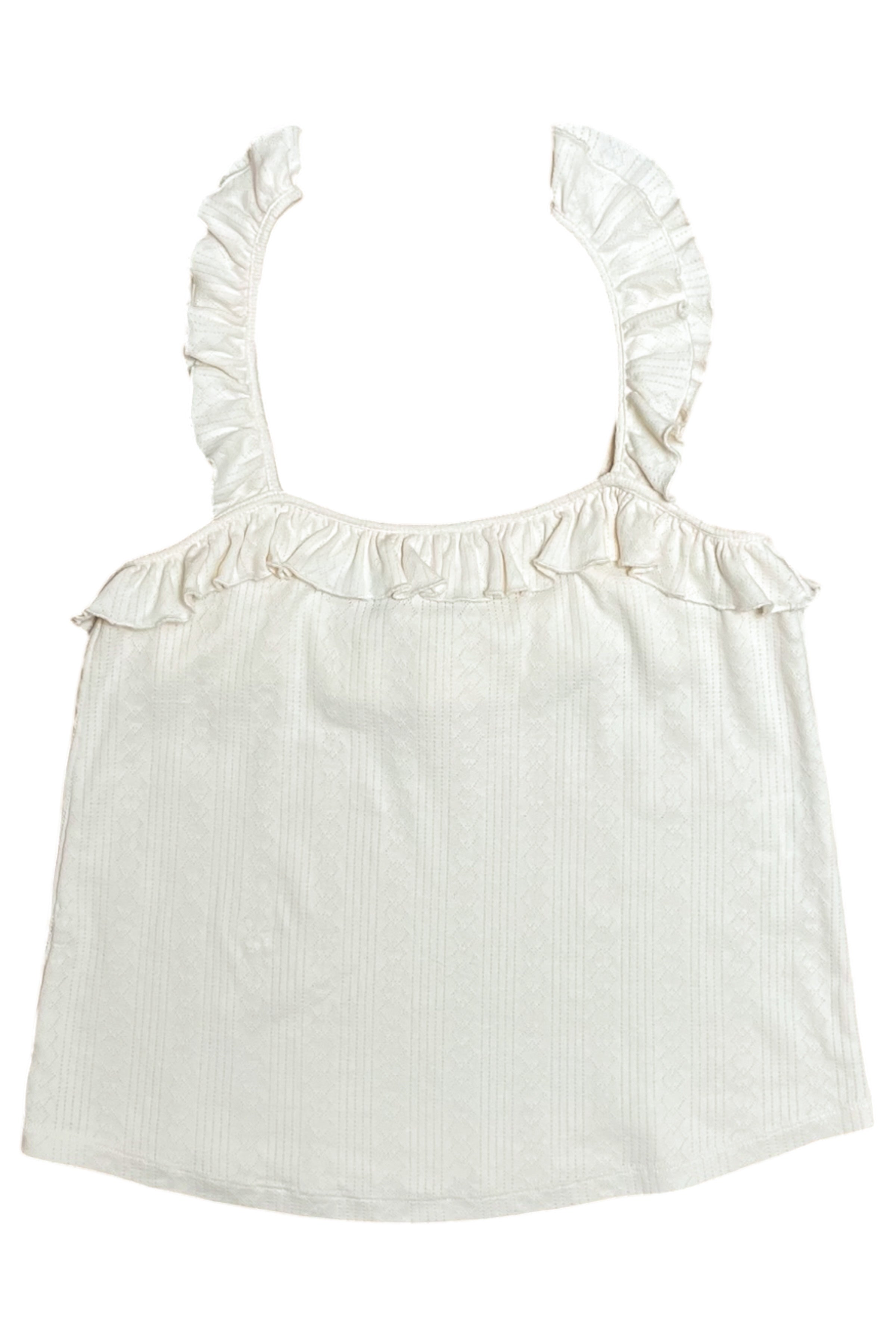 Ruffled Pointelle Sleeveless Top