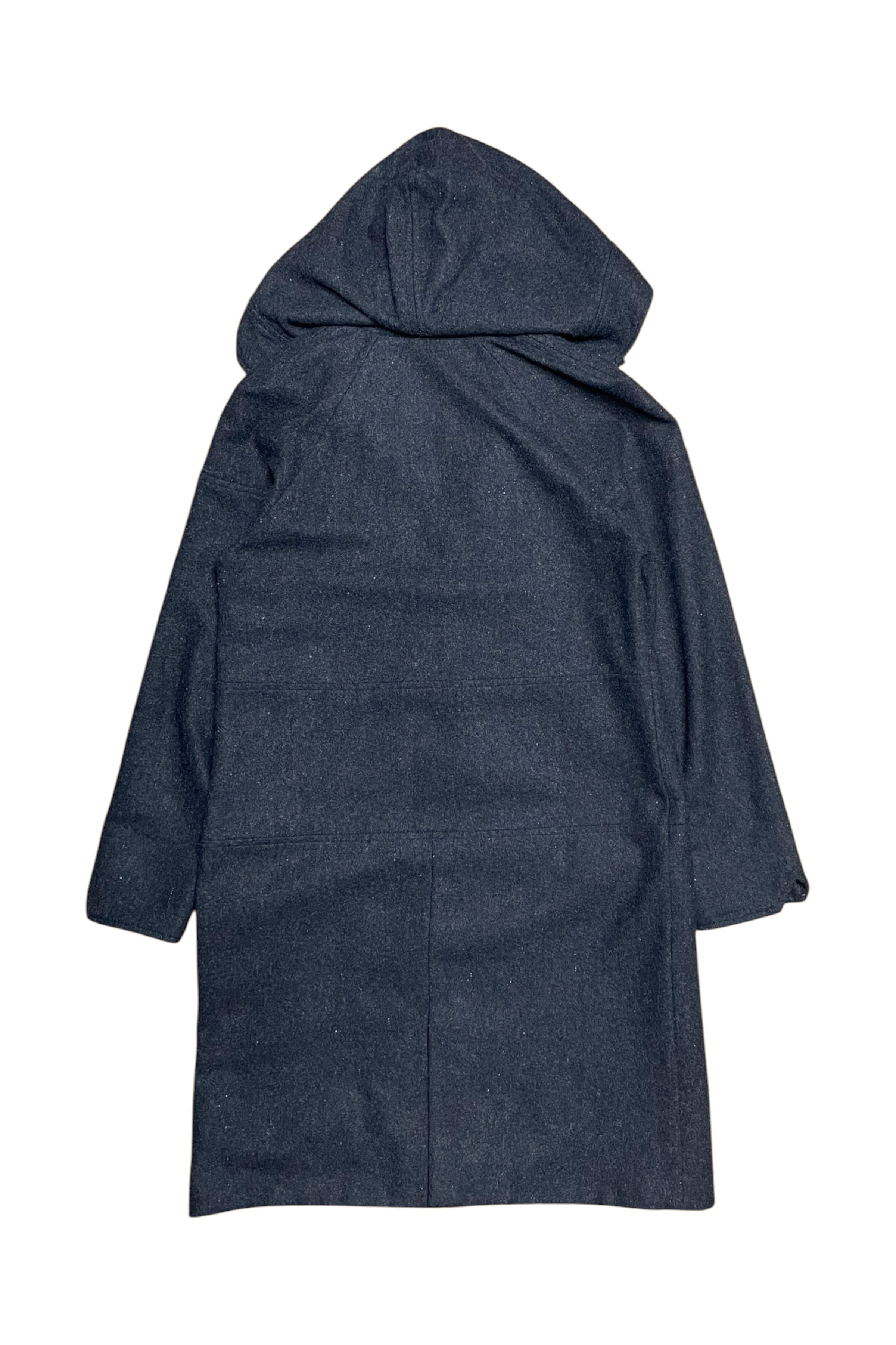 Hooded Wool Blend Clasp Coat