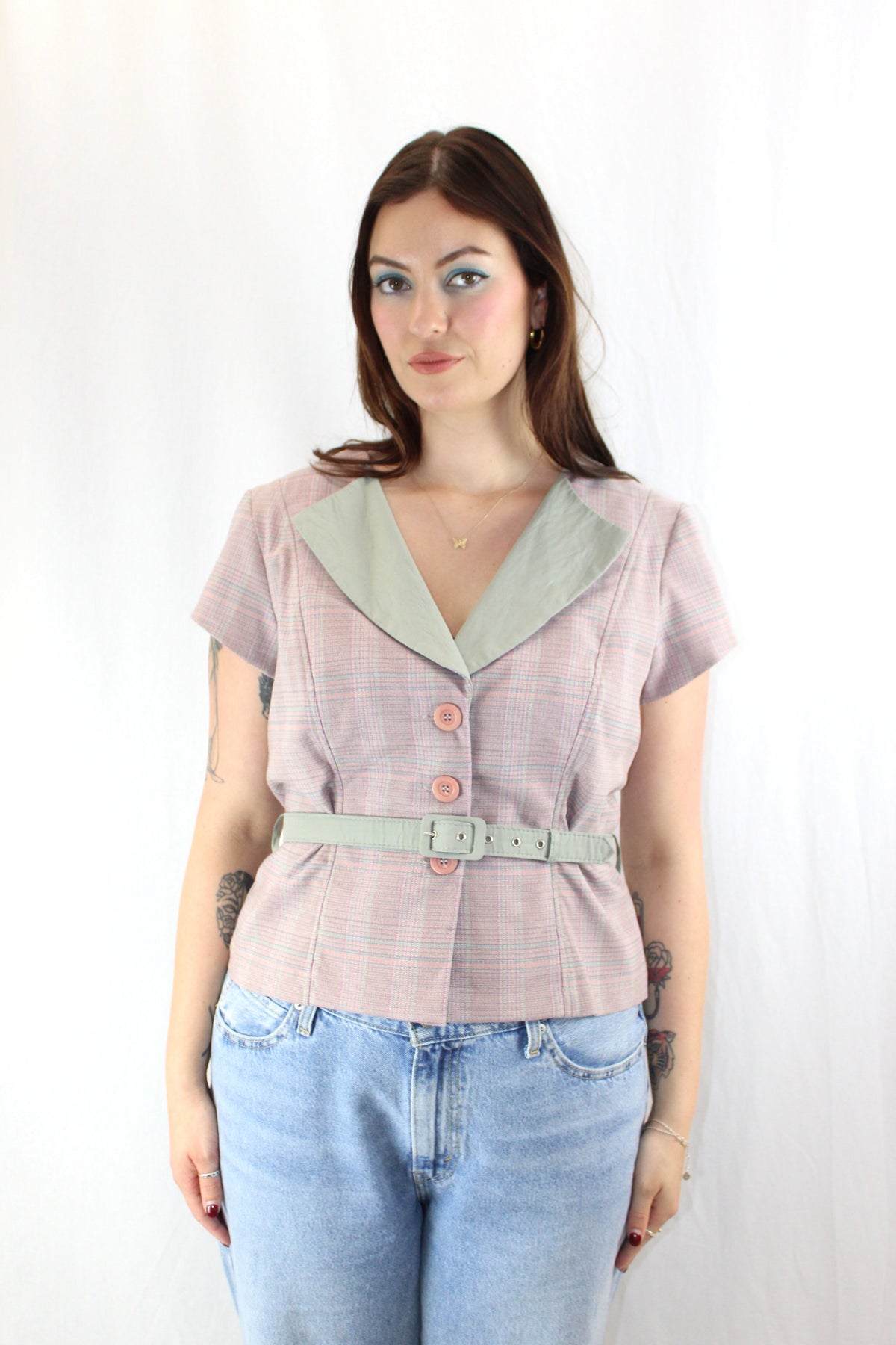 Annah S - Plaid Button Up Shirt