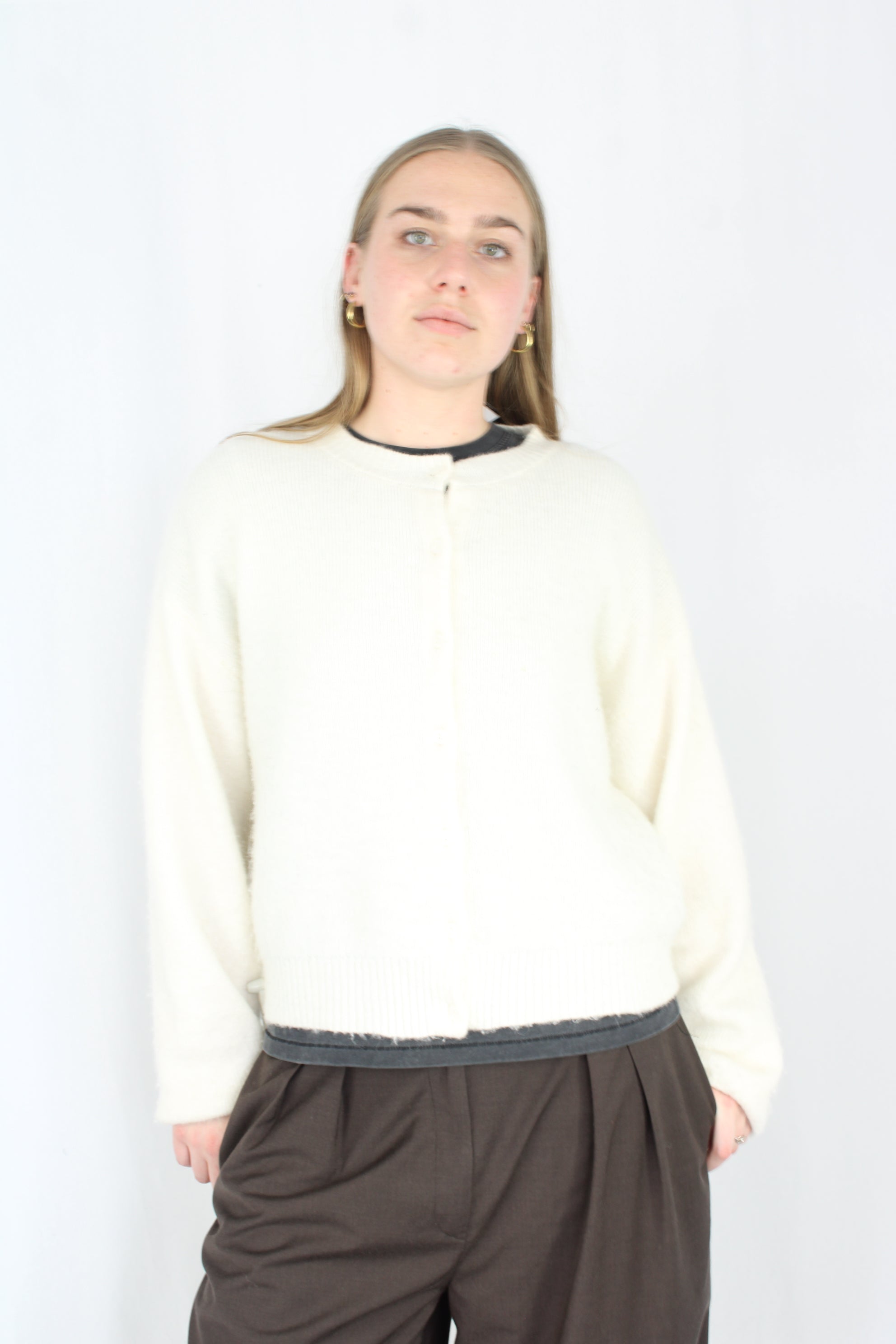 Ruby - Cream Alpaca Blend Cardigan