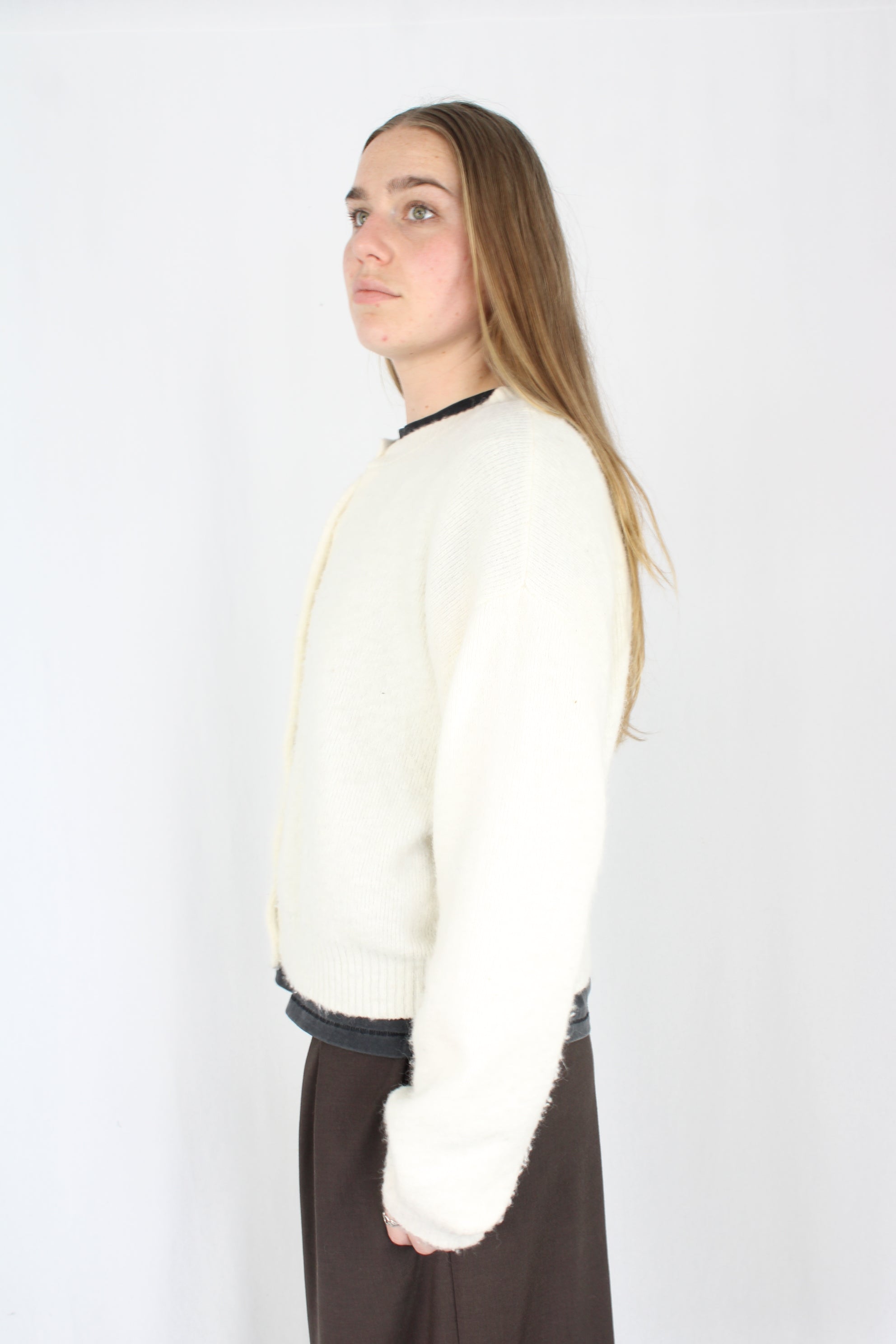 Ruby - Cream Alpaca Blend Cardigan