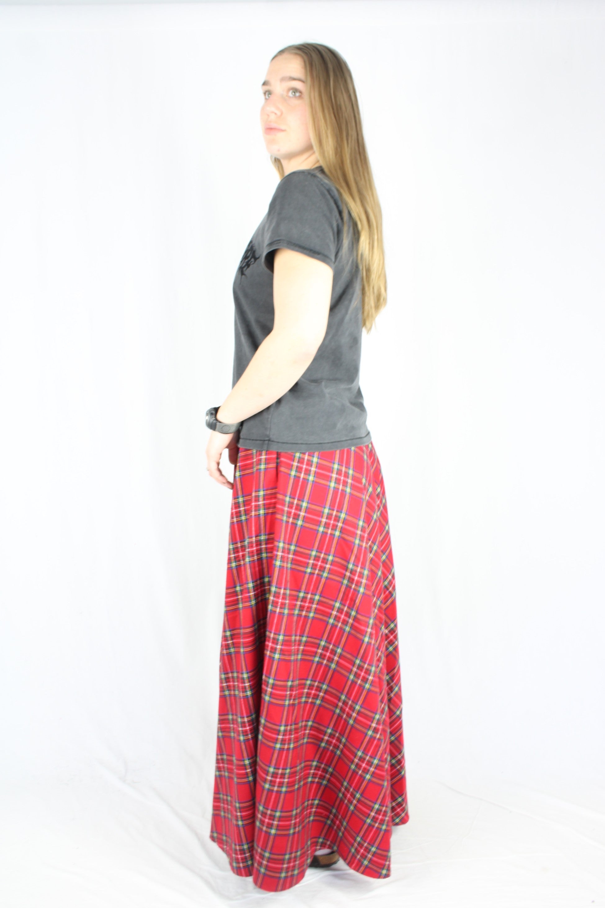 Handmade Tartan Maxi Skirt