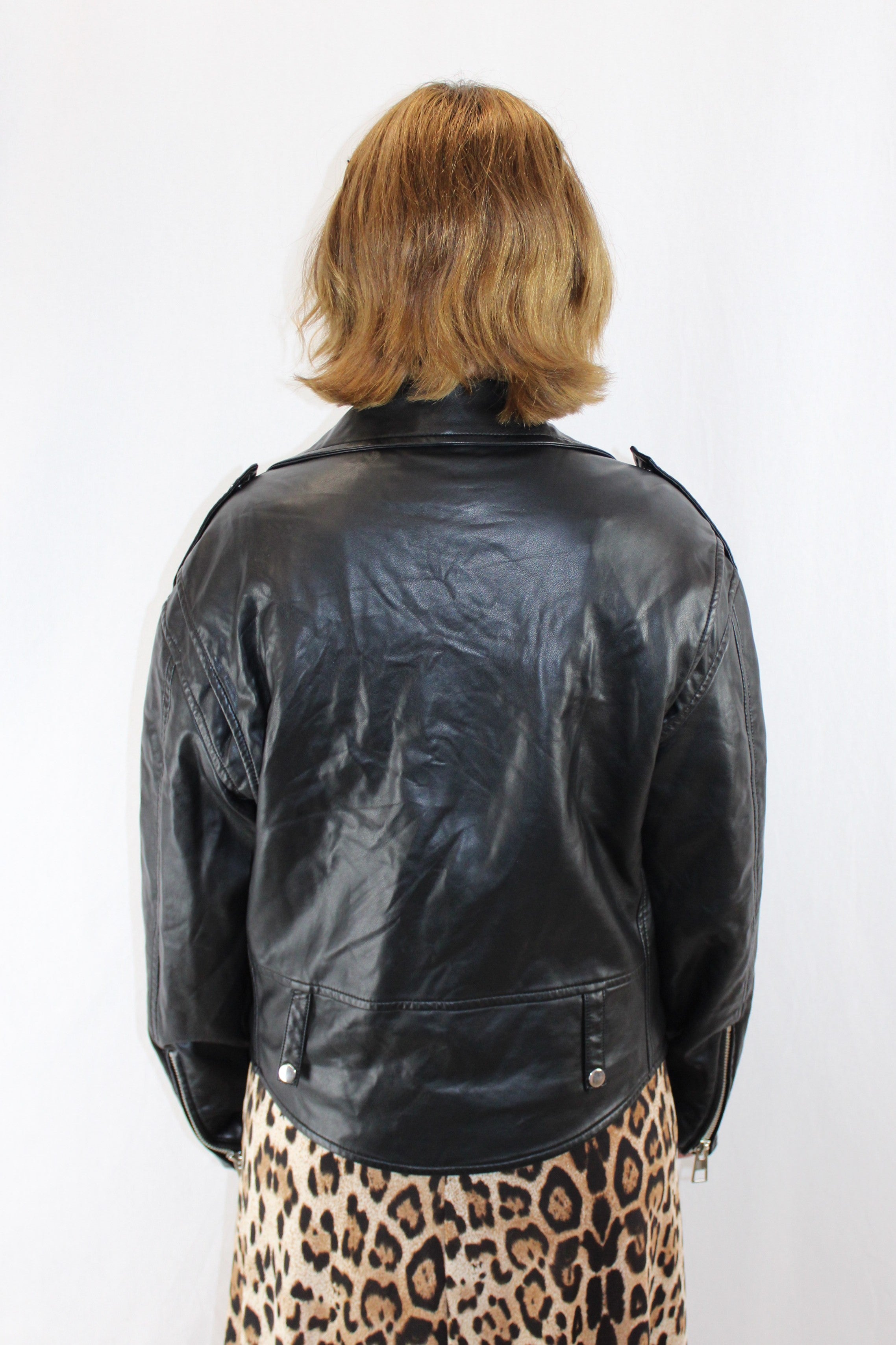MNG - Faux-Leather Biker Jacket