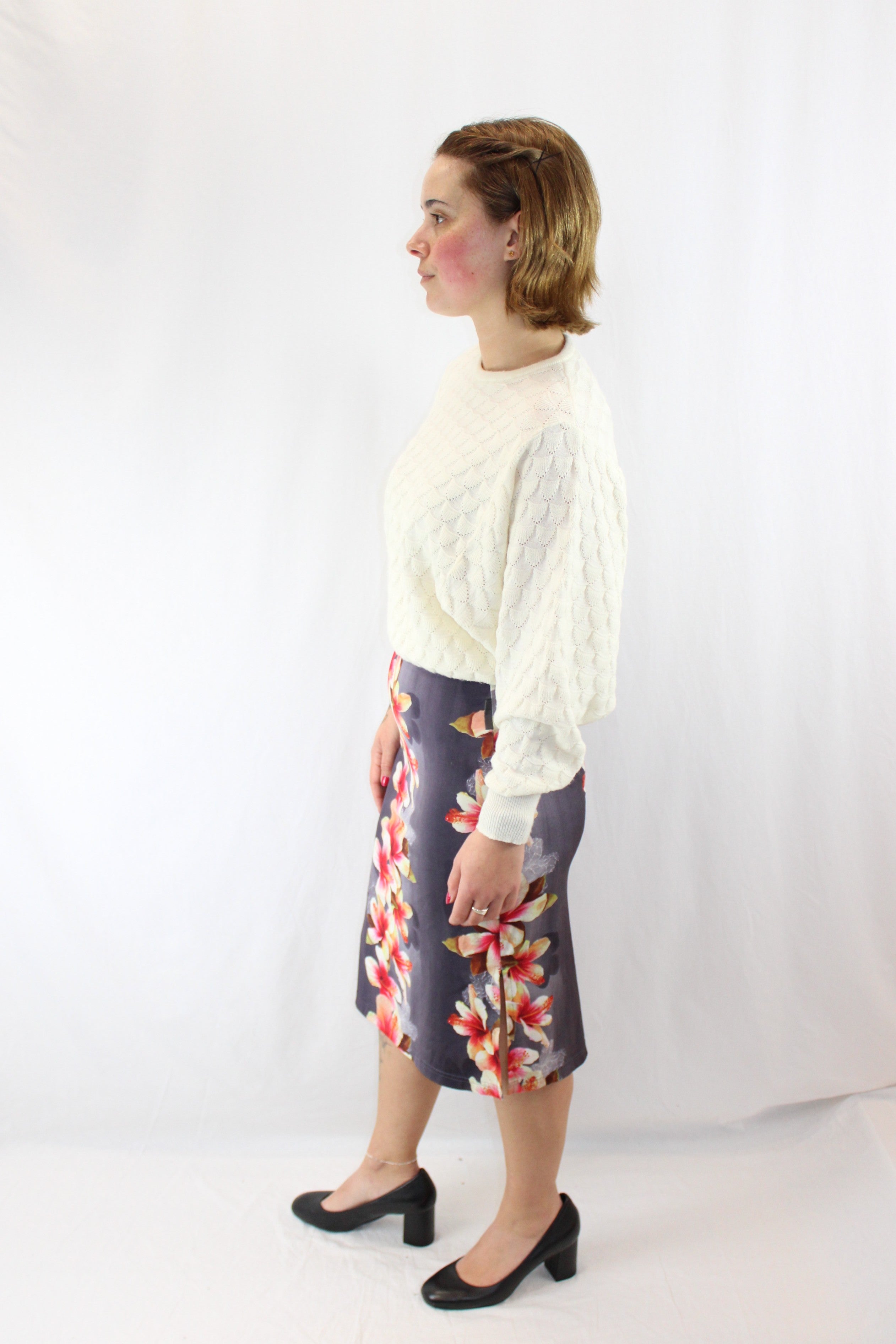 Aztec Rose - Floral Midi Skirt