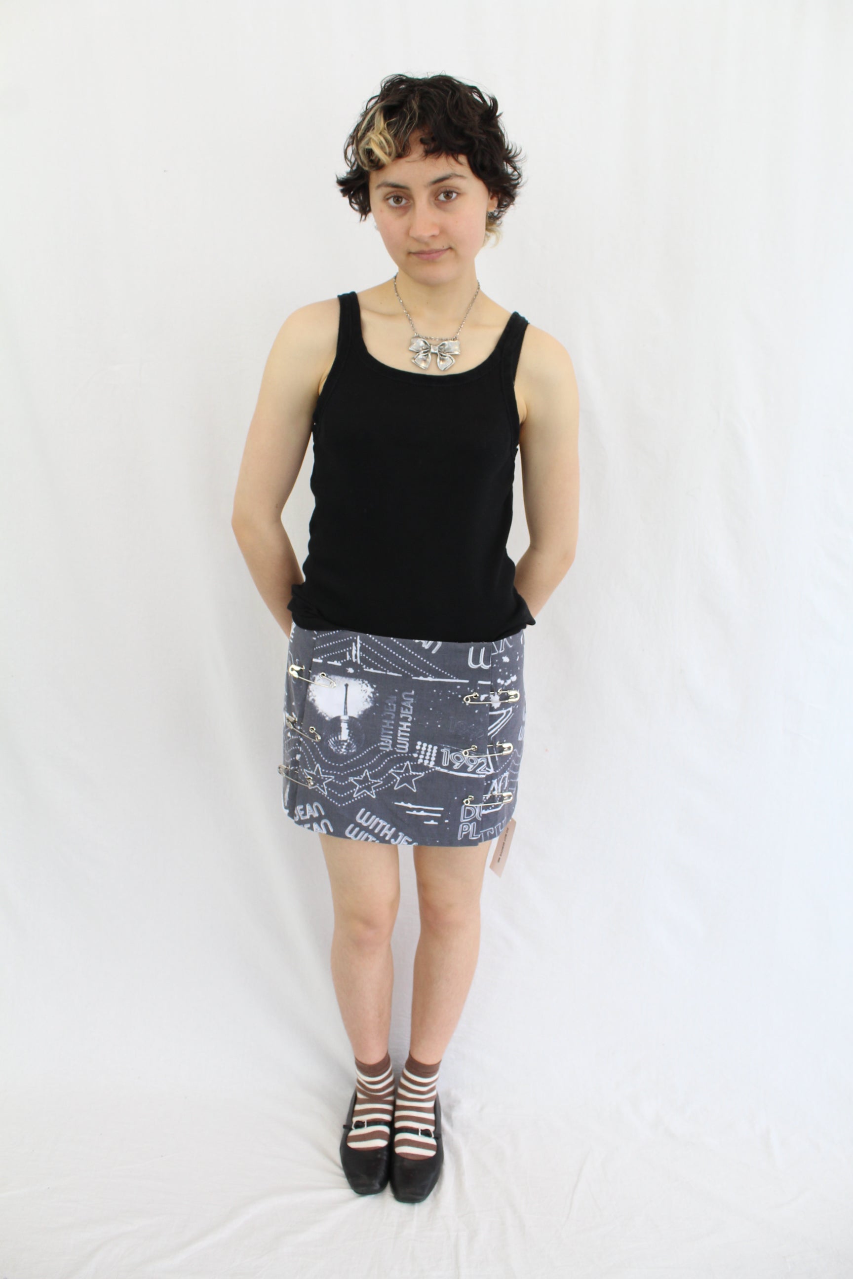 With Jean - Safety Mini Skirt NWT