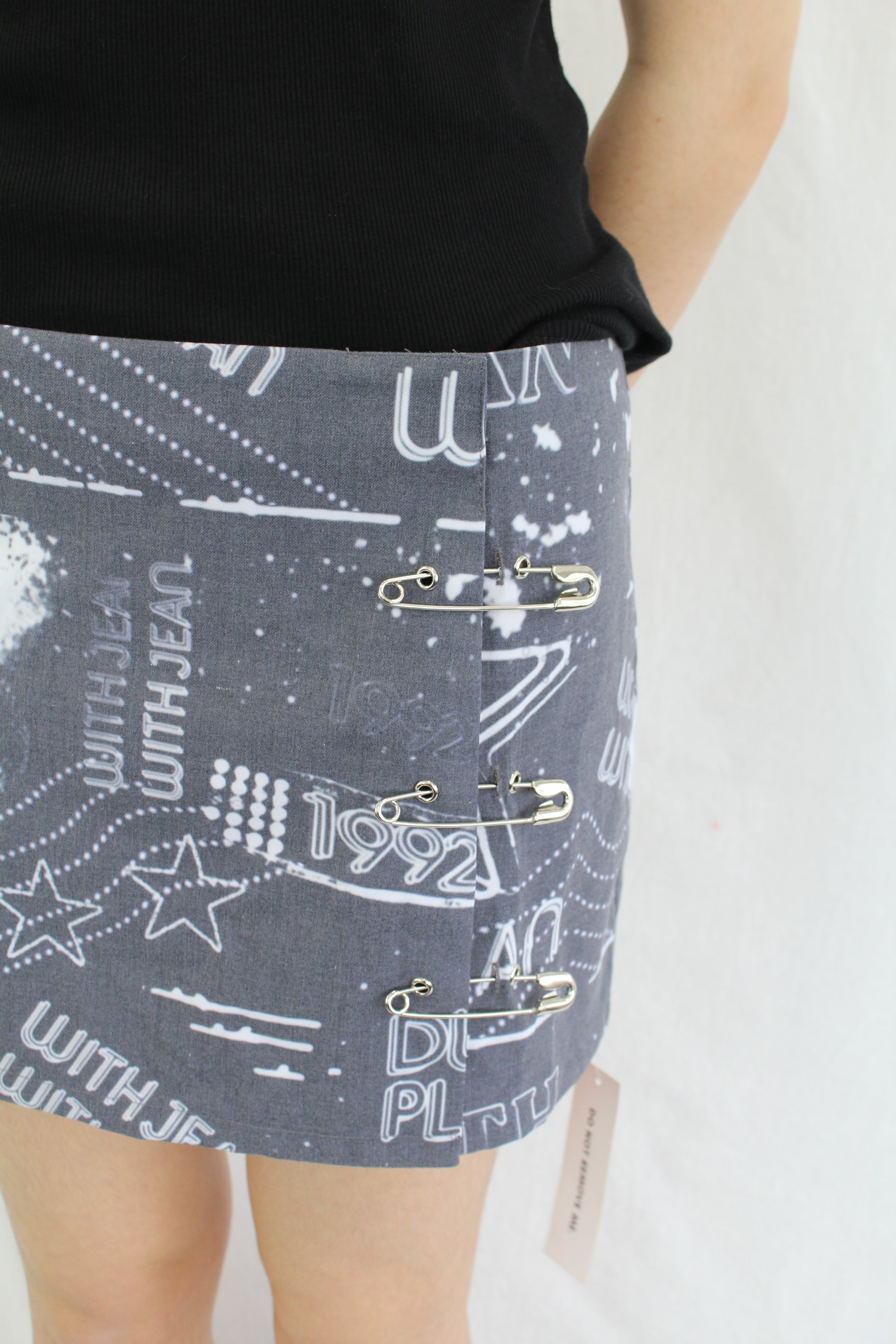 With Jean - Safety Mini Skirt NWT