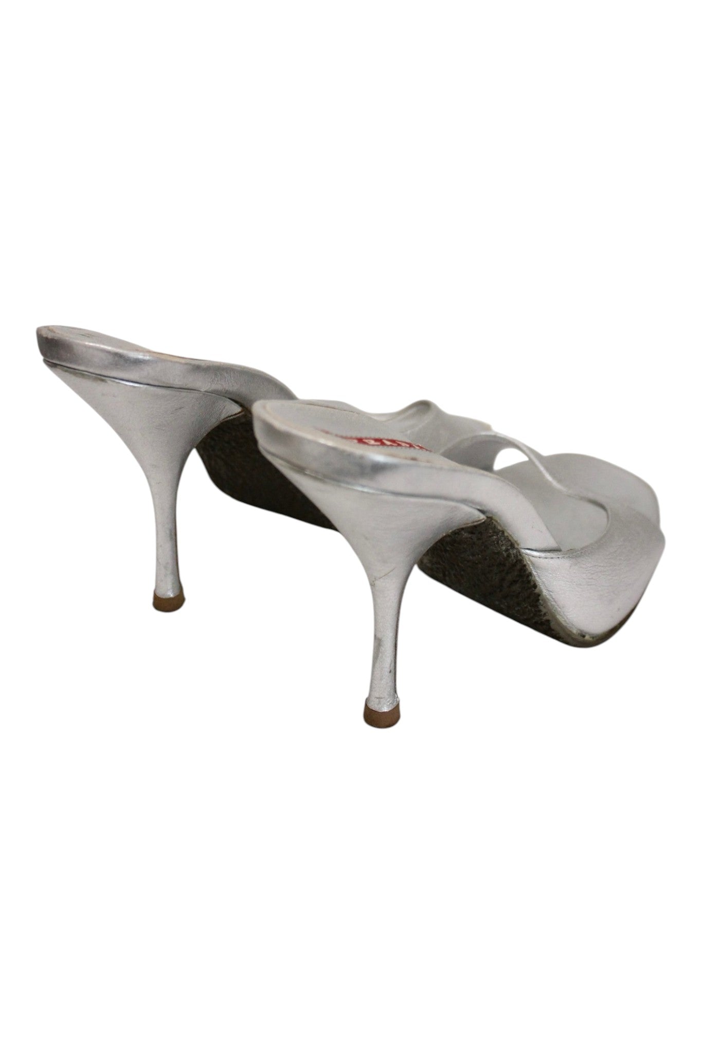 Prada - Linea Rossa Silver Heels