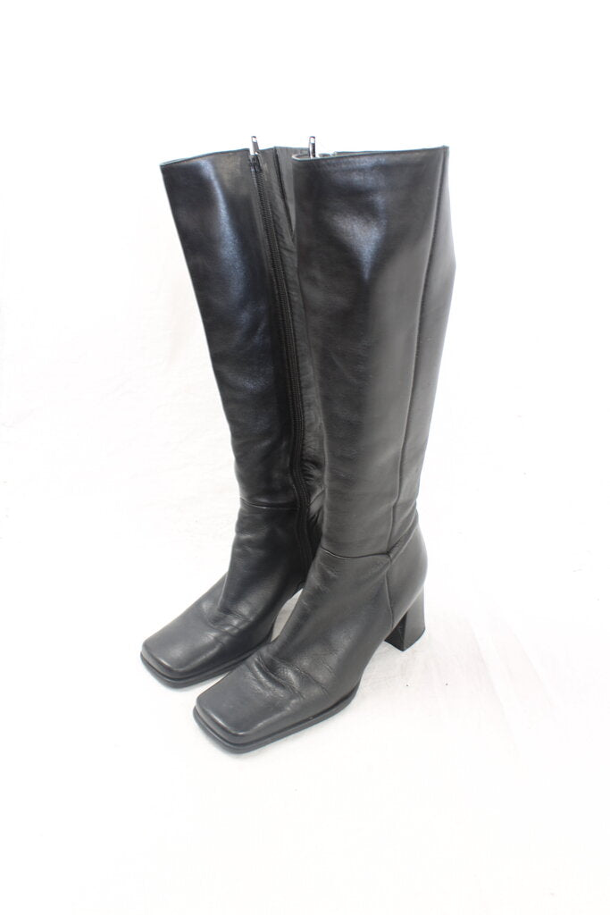 Nine West - Leather Square Toe Boots