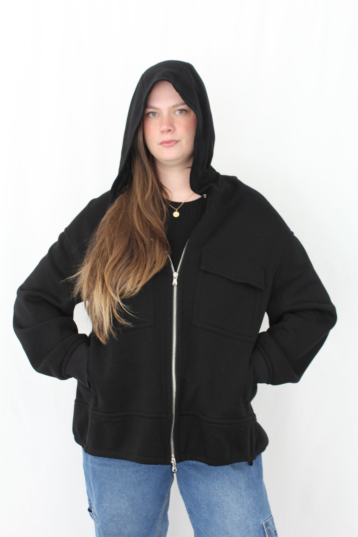 Tibi - Techy Viscose Zip Up Hoodie