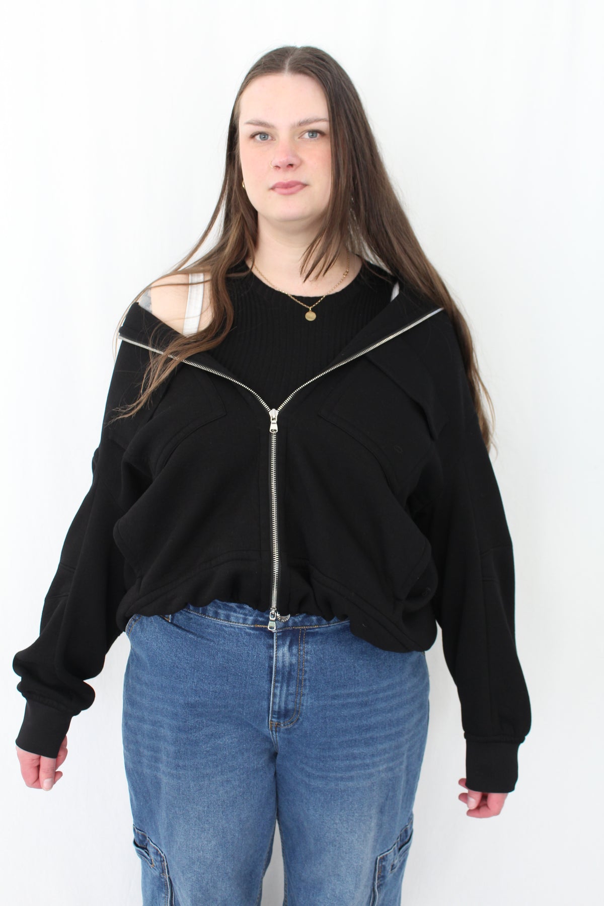 Tibi - Techy Viscose Zip Up Hoodie