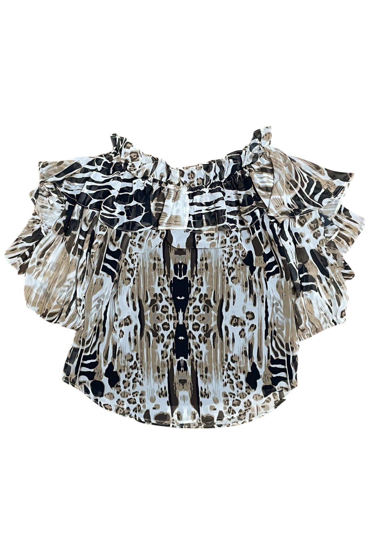 Ruffle Animal Print Top