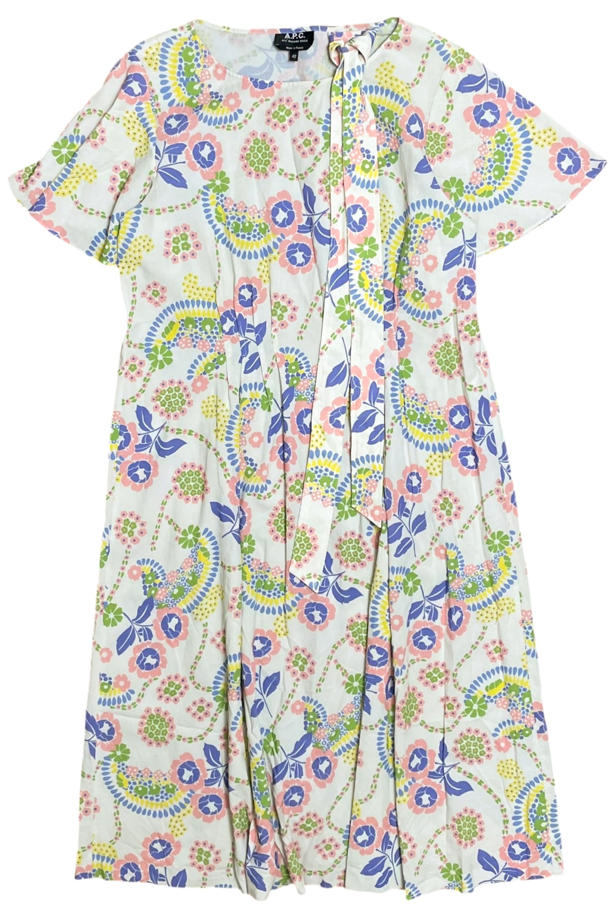 Floral Pleated Waist Dress