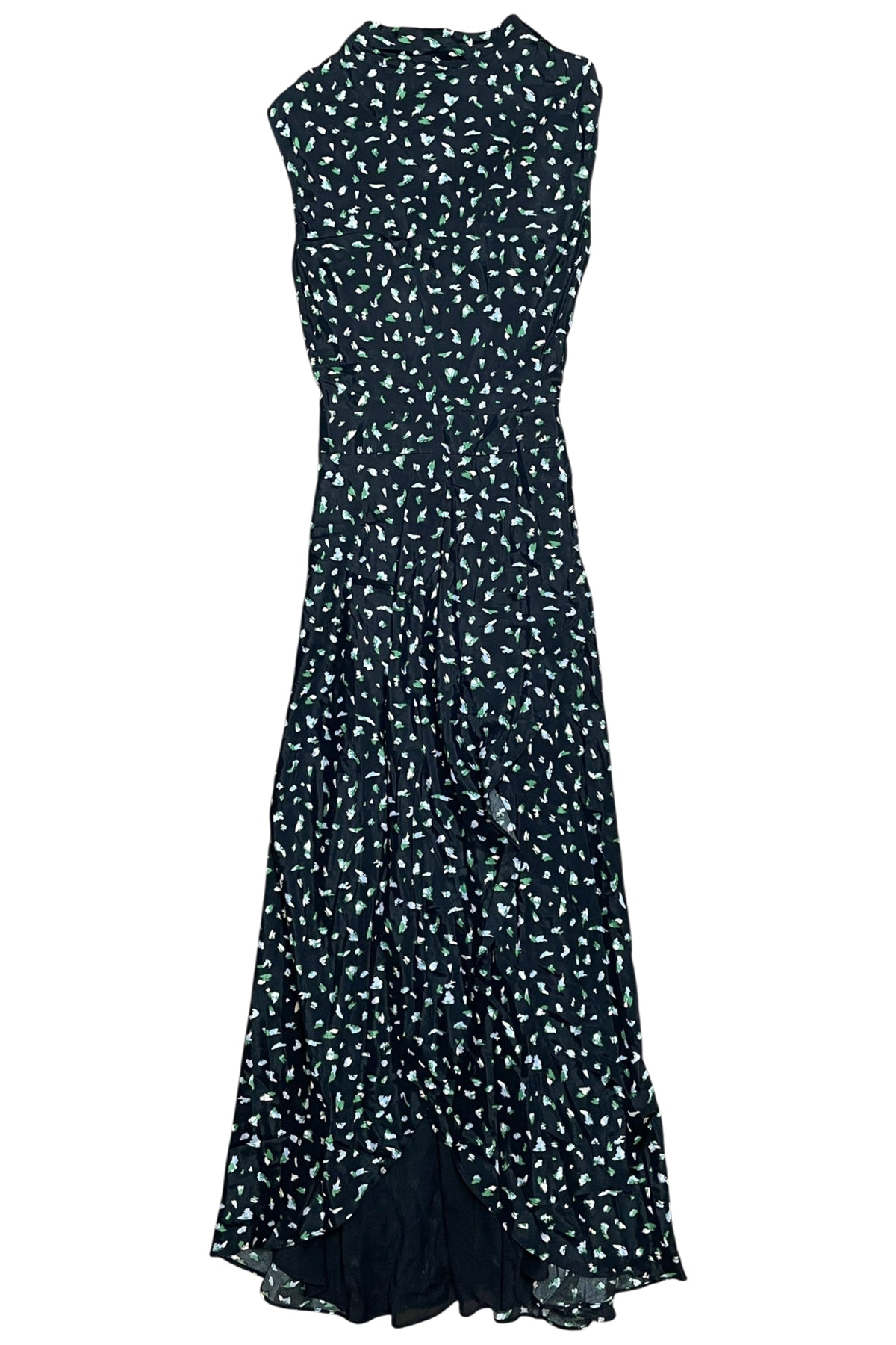 High-Neck Patterned Maxi Dress