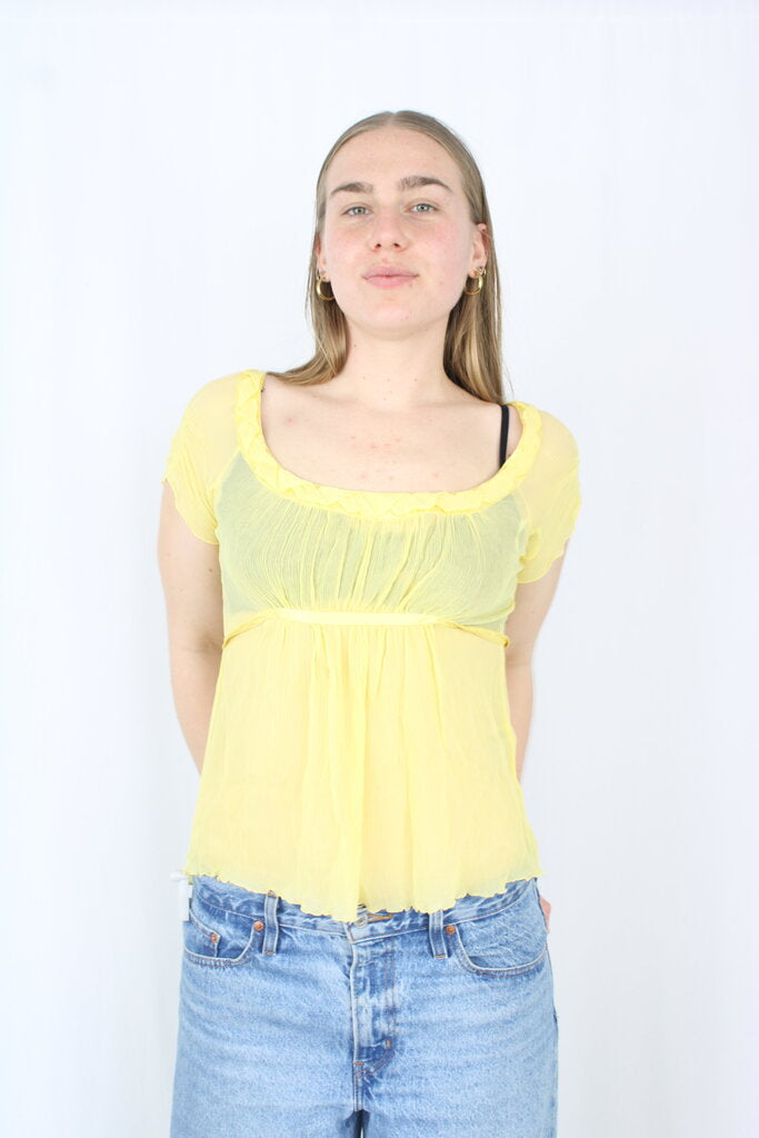 Elie Tahari - Yellow Silk Top