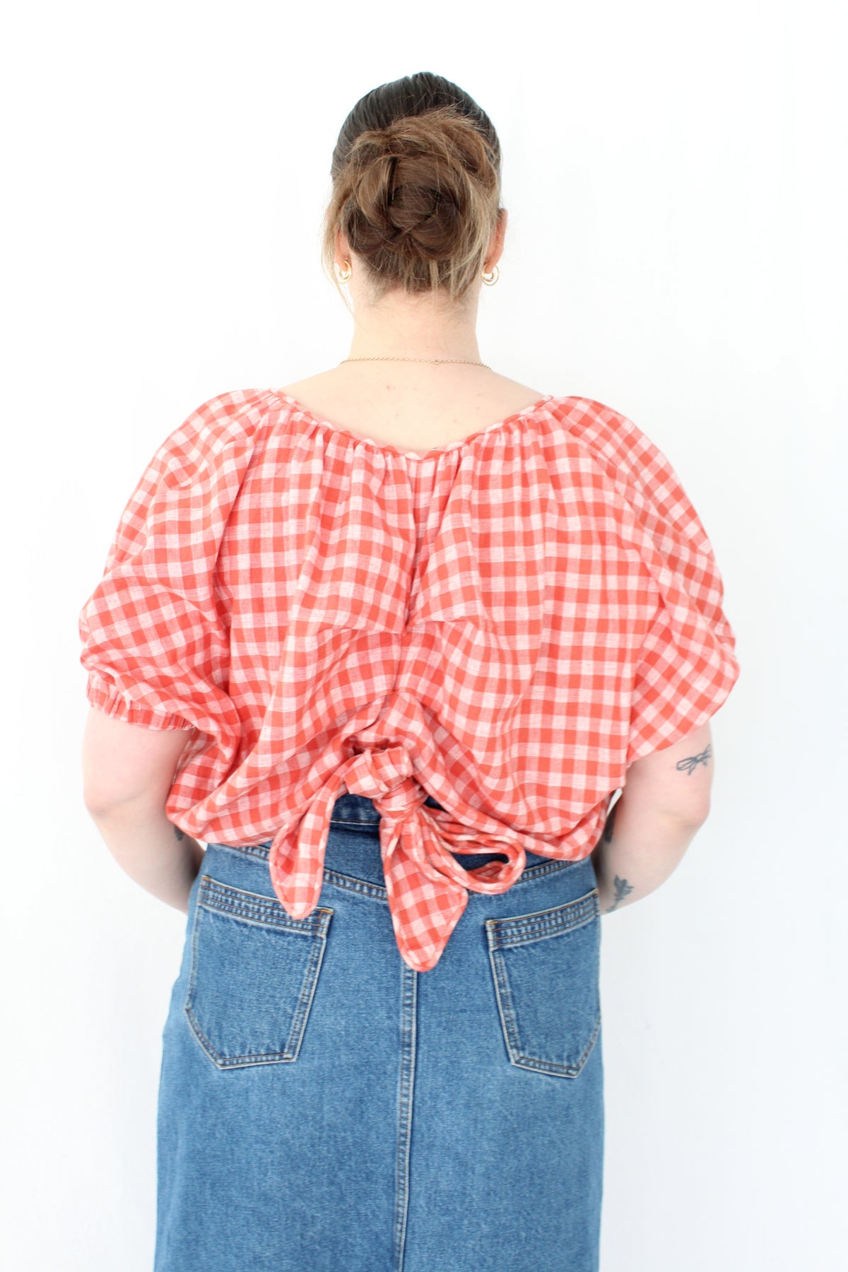 Morrison - Gingham Balloon Sleeve Top