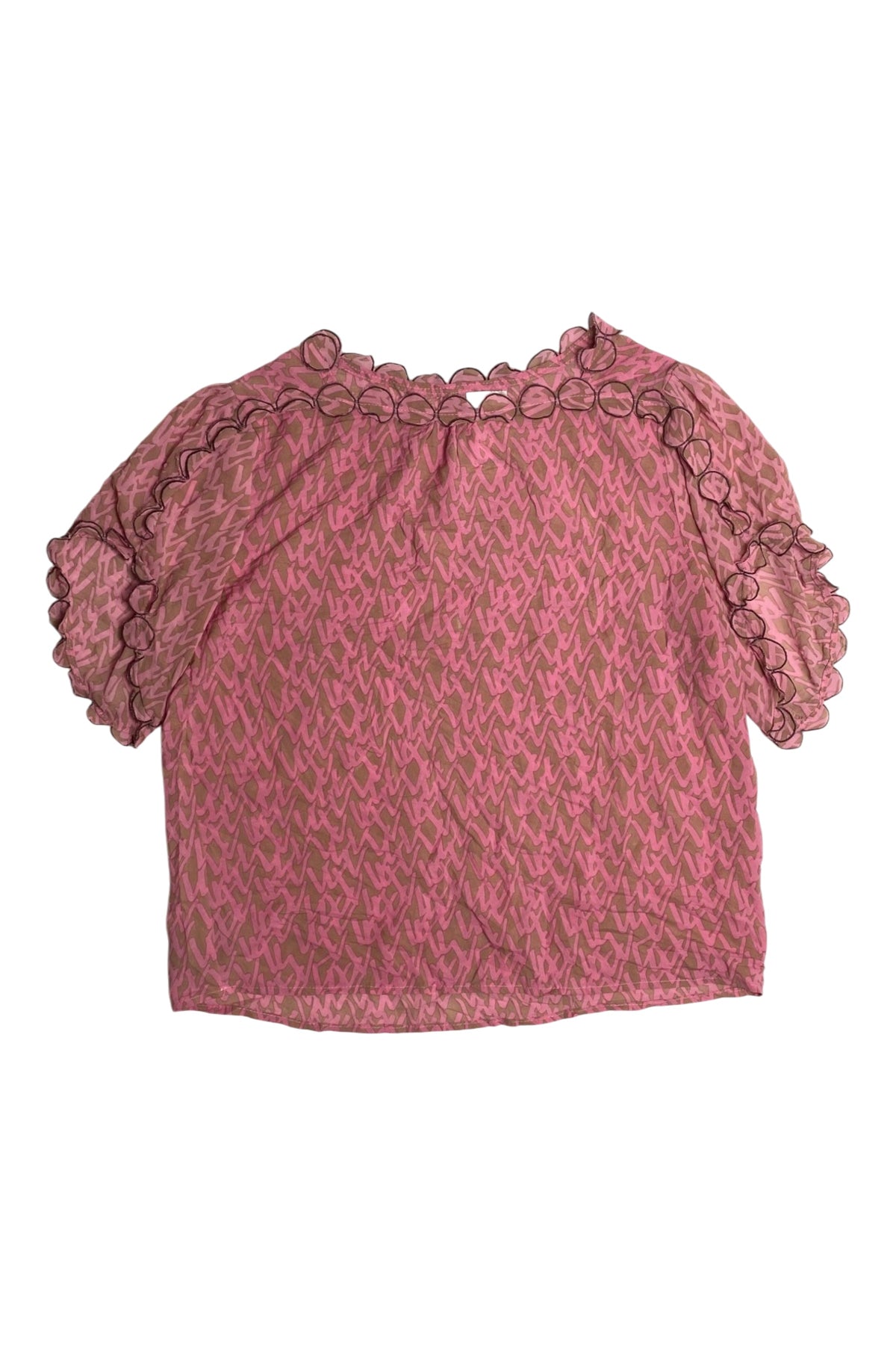 Pink & Brown Print Top