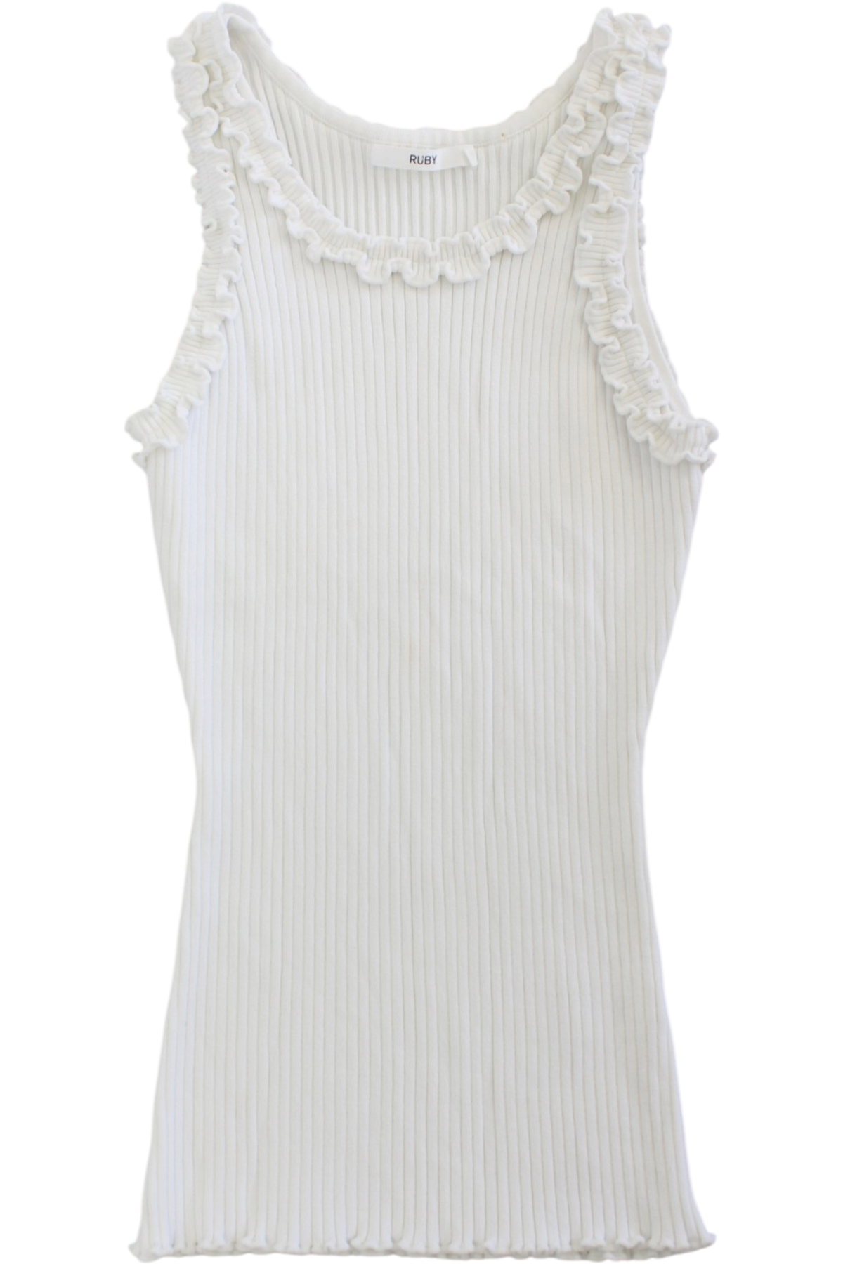 Ruby - White Lollo Ruffle Tank