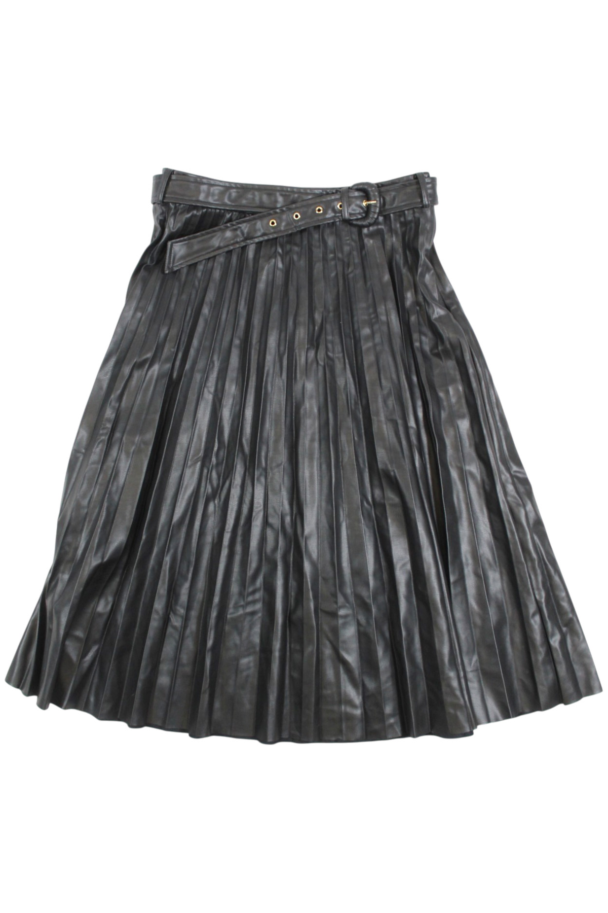 Zara - Faux Leather Pleated Skirt