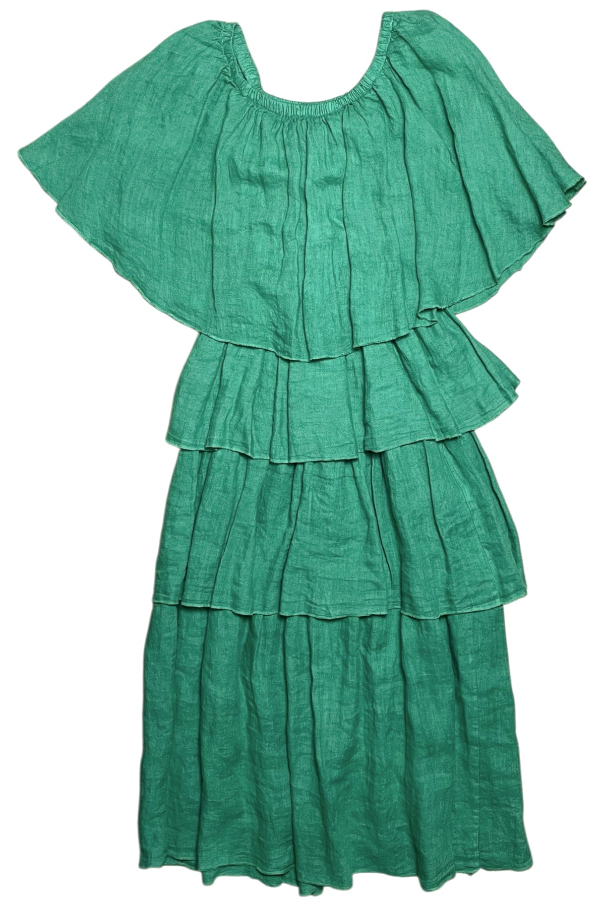 Donna Donna Linen Ruffle Dress