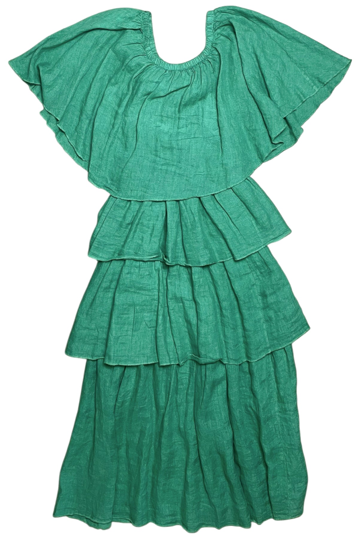 Donna Donna Linen Ruffle Dress