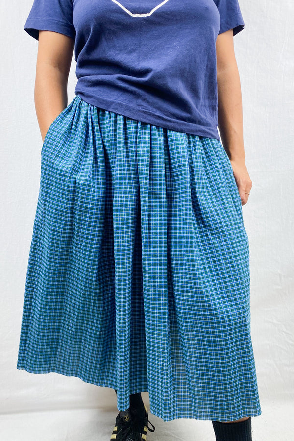 Checker Print Maxi Skirt