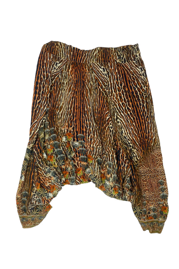 Silk Animal Print Midi Skirt