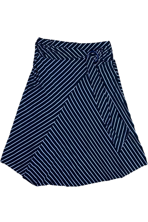 Asymmetric Stripe Midi Skirt