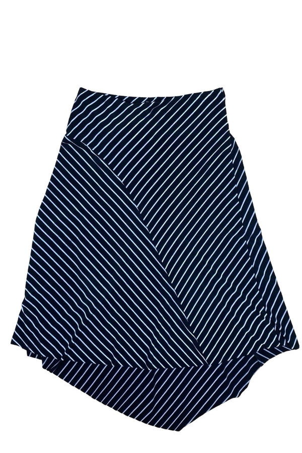 Asymmetric Stripe Midi Skirt