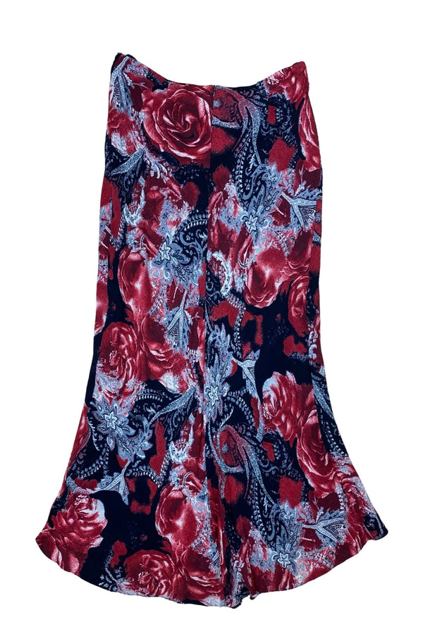 Rose Print Maxi Skirt