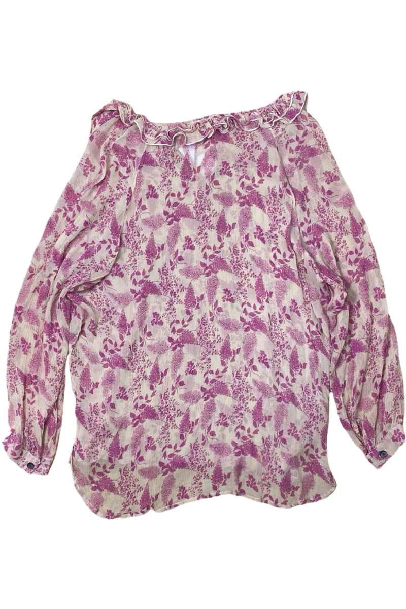 When Harry Ran Away - Sheer Flower Print Top