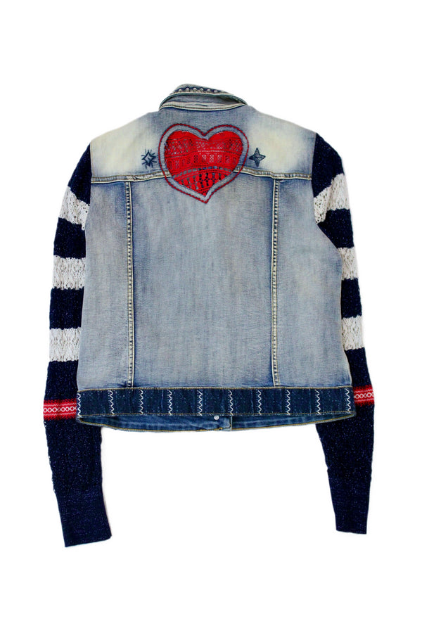 Desigual - Crochet Sleeve Denim Jacket