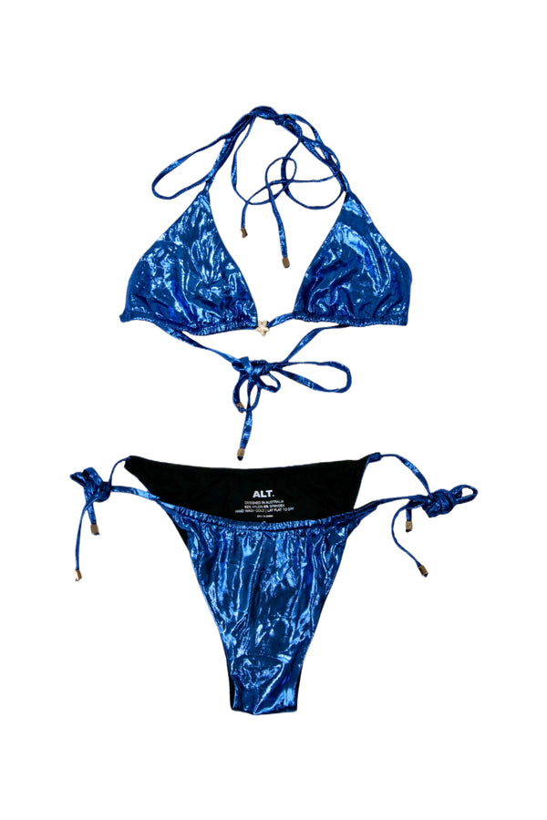 Alt + - Metallic Blue String Bikini