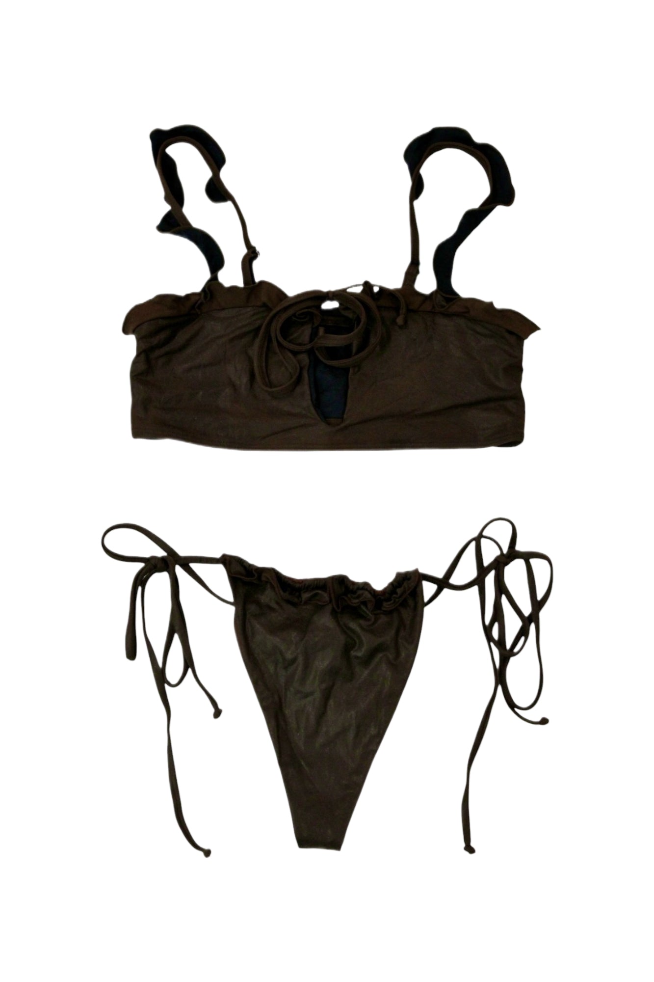 Frankies Bikinis - Bandeau Ruffle Bikini