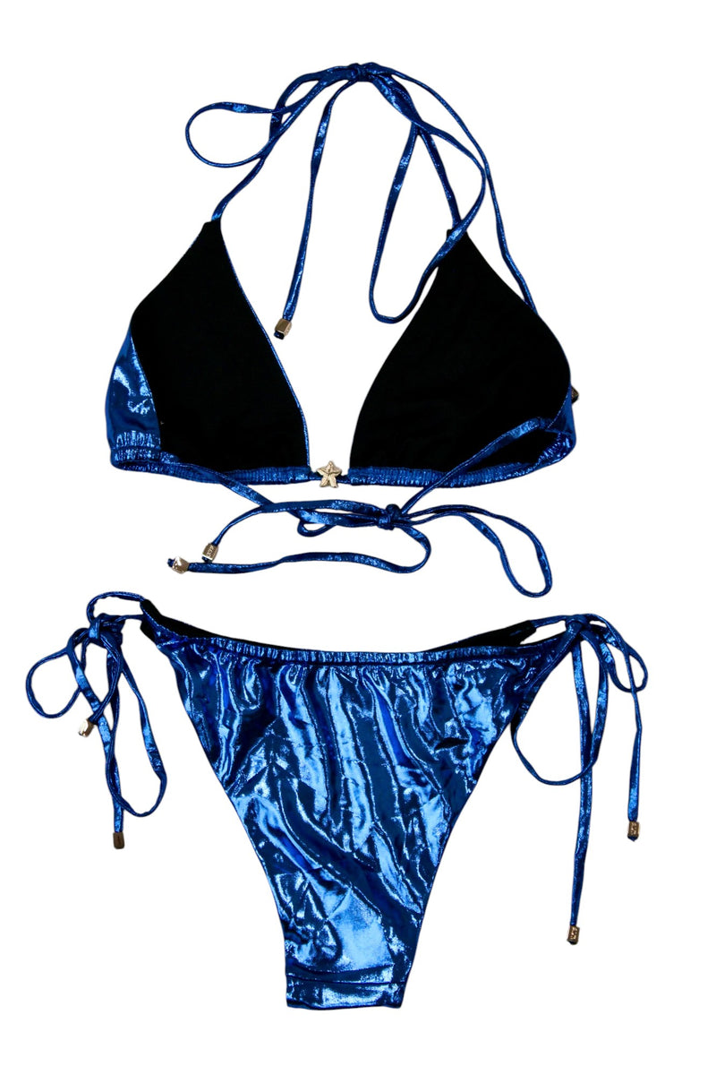 Alt - Metallic Blue String Bikini