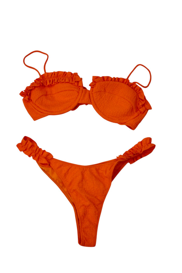 Bikini Lovers - Orange Crinkle Bikini Set