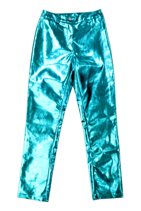 AMY LYNN - Lupe Blue Metallic Trousers