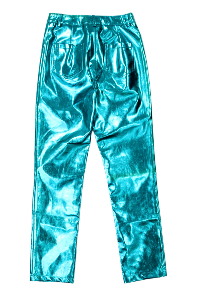 AMY LYNN - Lupe Blue Metallic Trousers