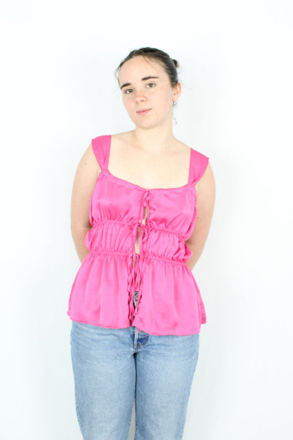 Ruby - Satin Tie Top