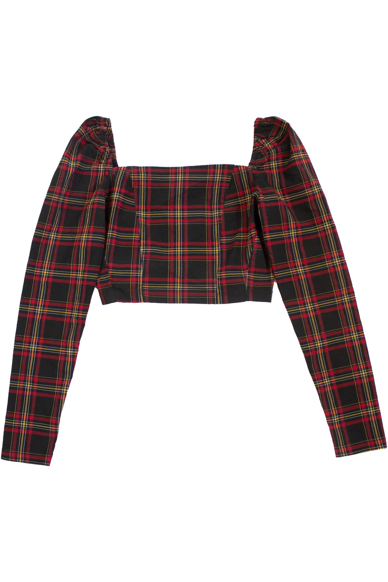 Topshop - Plaid Crop Top