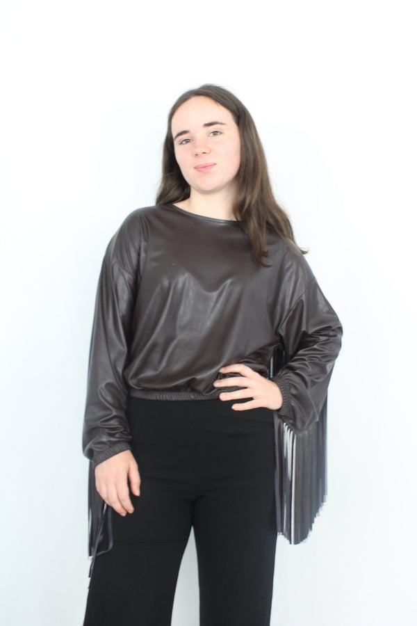 Souvenir - Pleather Fringe Top