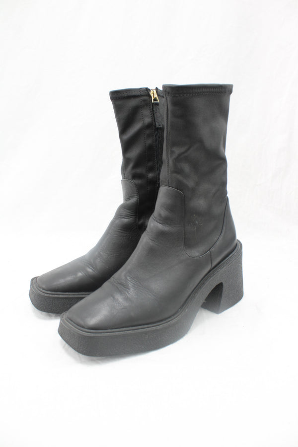 Mi Piaci - Leather Sock Boots